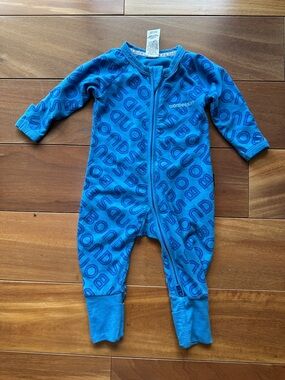 Bonds Blue Baby One-Piece Zipper Pajamas 0-3m